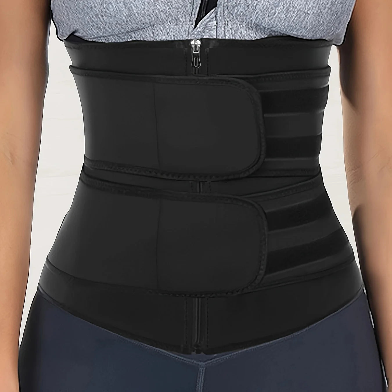 Dynamic Women's Waist Trainer Slimming Belt Sweating Adjustable Zipper Reinforced Body Shaping Waist Belt