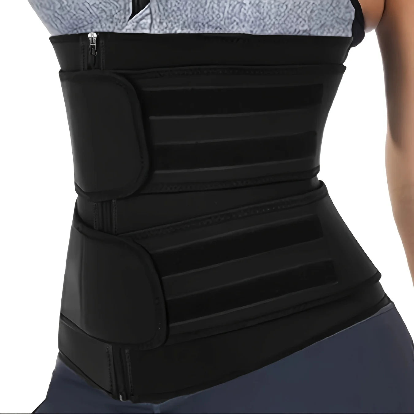 Dynamic Women's Waist Trainer Slimming Belt Sweating Adjustable Zipper Reinforced Body Shaping Waist Belt