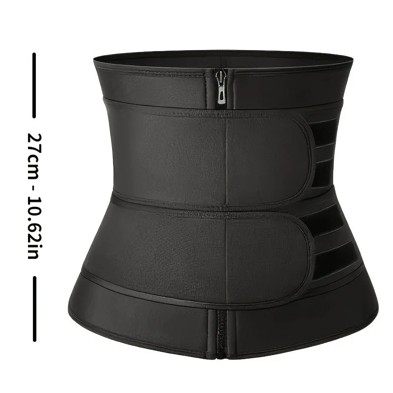 Dynamic Women's Waist Trainer Slimming Belt Sweating Adjustable Zipper Reinforced Body Shaping Waist Belt