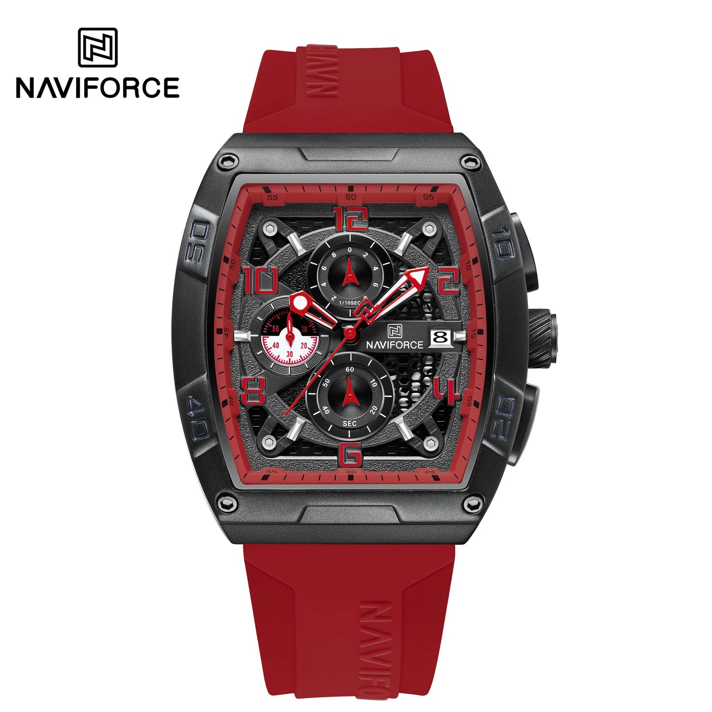 Fashion Brand NAVIFORCE Men Gold Design Quartz Watches Casual Male Wrist Watch Large Dia Multi-function PU Waterproof Clock
