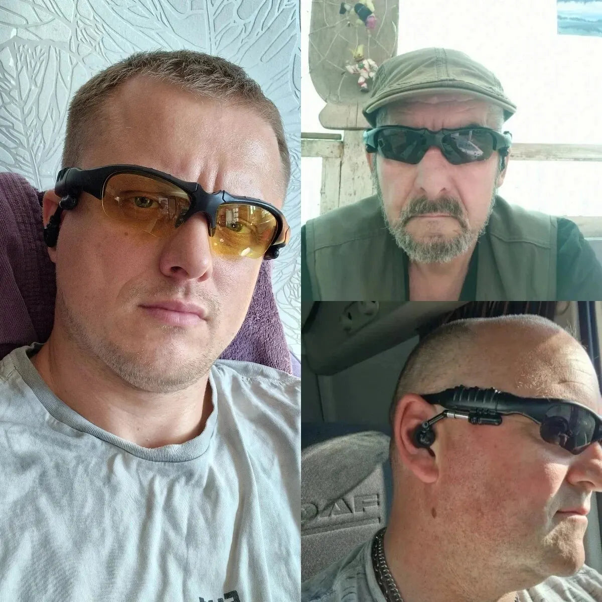 Stereo Earphones Wireless Headset with Mic Glasses Sunglasses for Driving Cycling Sports Noise Reduction Headphones