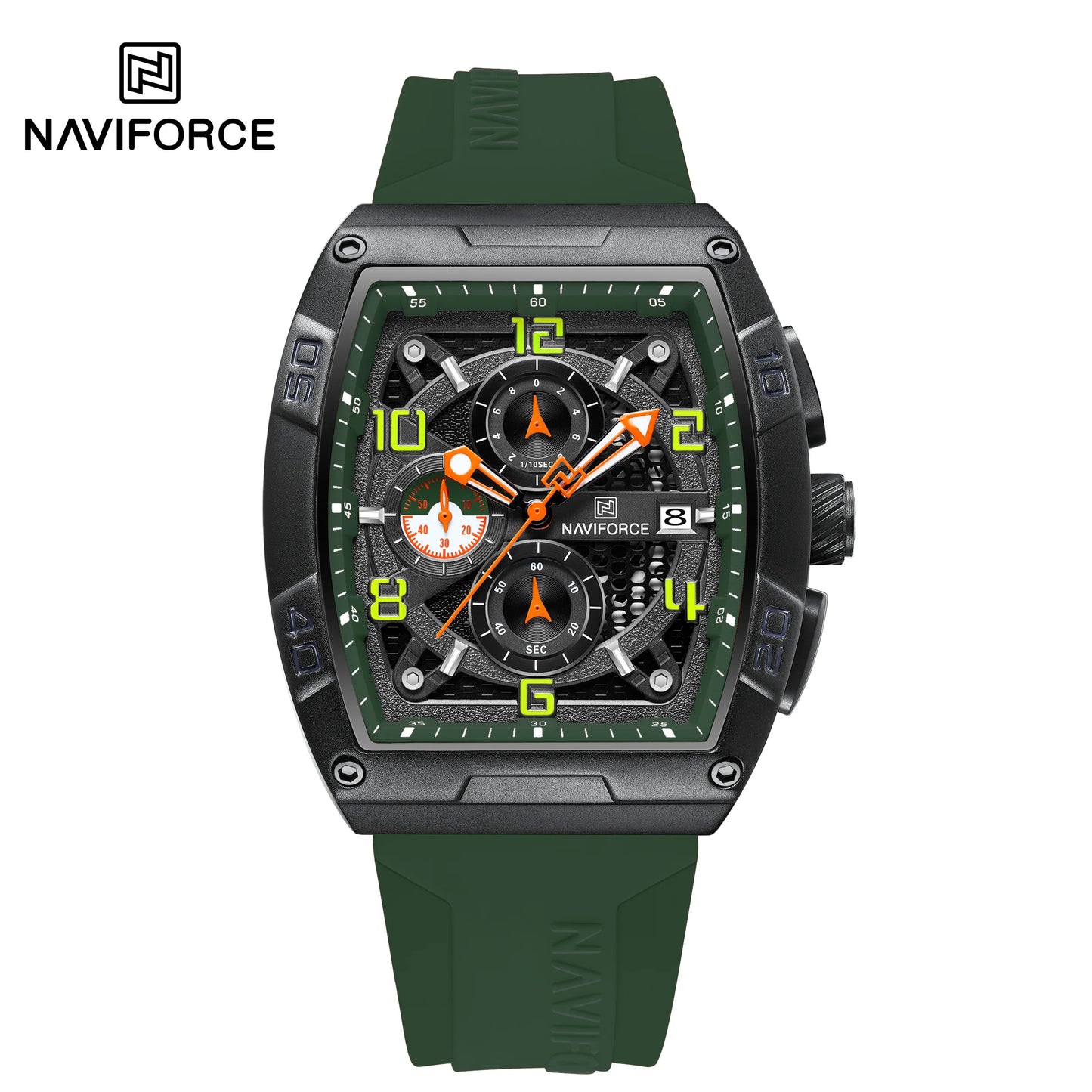 Fashion Brand NAVIFORCE Men Gold Design Quartz Watches Casual Male Wrist Watch Large Dia Multi-function PU Waterproof Clock