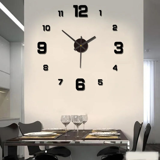 New 3D Acrylic Mirror Wall Clock for 40CM Fashion DIY Quartz Clocks Watch Home Decoration Living Room.
