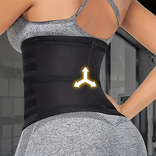 Dynamic Women's Waist Trainer Slimming Belt Sweating Adjustable Zipper Reinforced Body Shaping Waist Belt