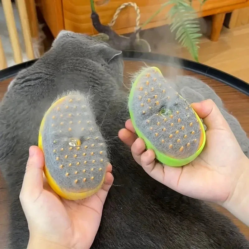 Steamy Dog  and Cat Brush Electric Spray Cat Hair Brush 3 In1 Dog Steamer Brush for Massage Pet Grooming Removing Tangled and Loose Hair