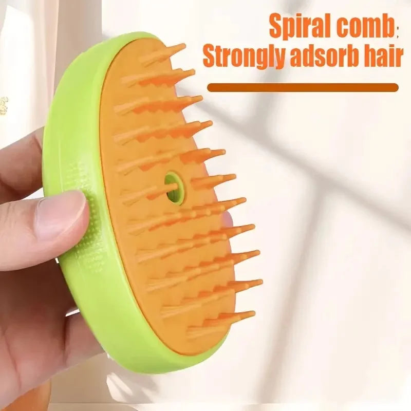 Steamy Dog  and Cat Brush Electric Spray Cat Hair Brush 3 In1 Dog Steamer Brush for Massage Pet Grooming Removing Tangled and Loose Hair