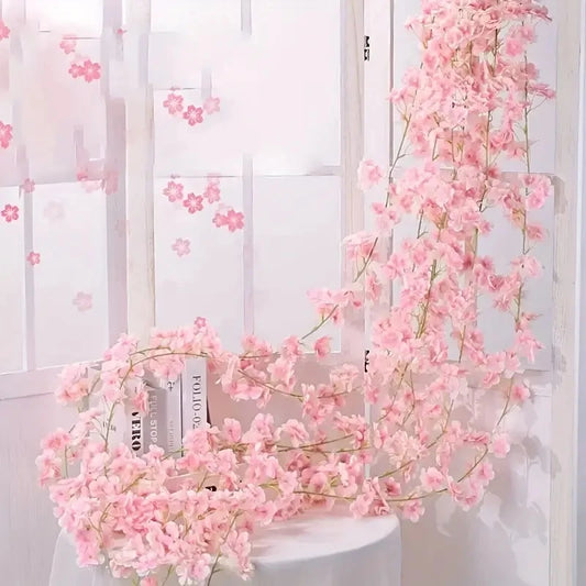 Simulation cherry blossom vines wrapped around air conditioning pipes vines flower tree simulation plastic artificial flower vin